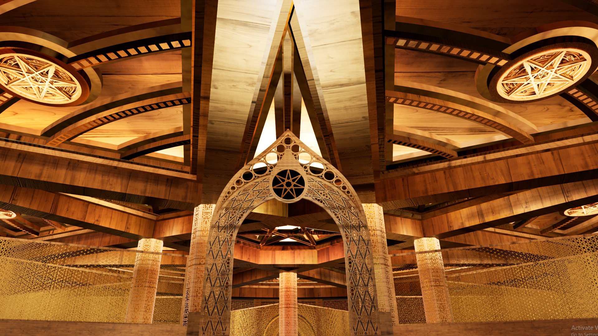 The ceiling above the inner archway