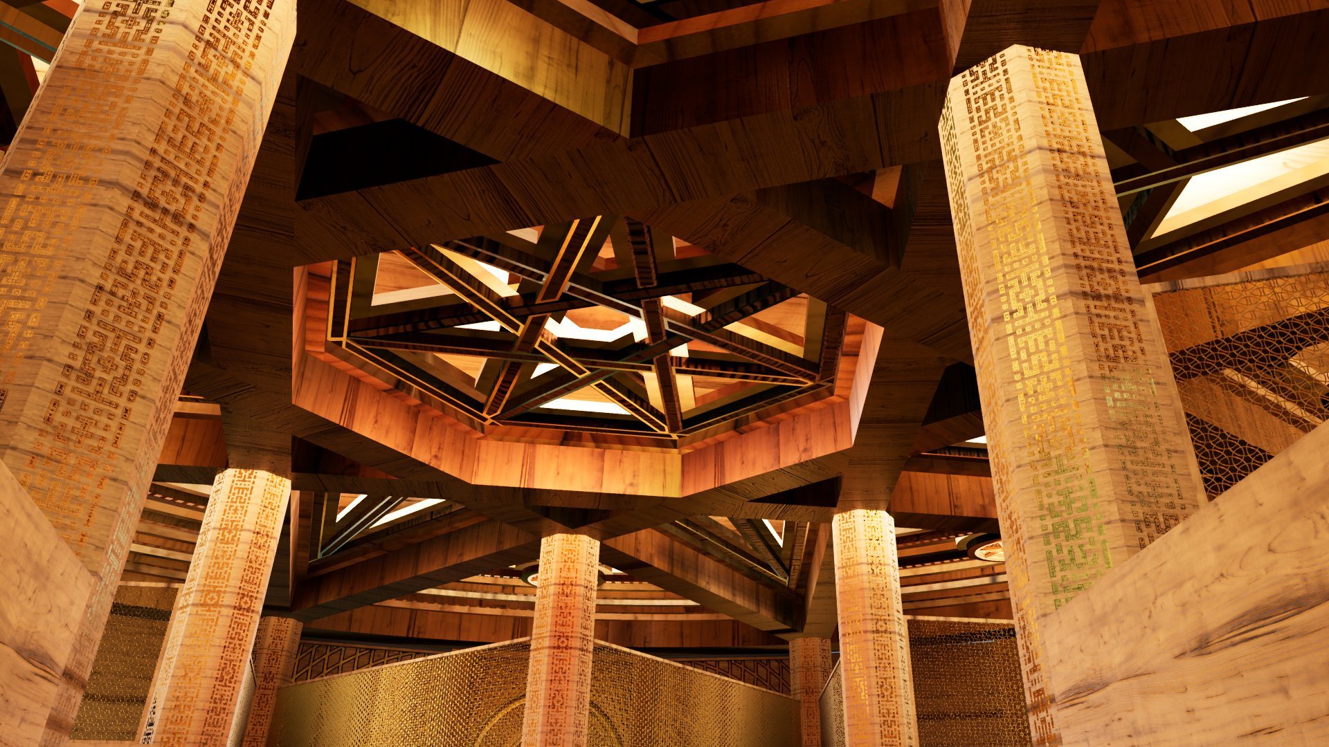 The central ceiling lantern