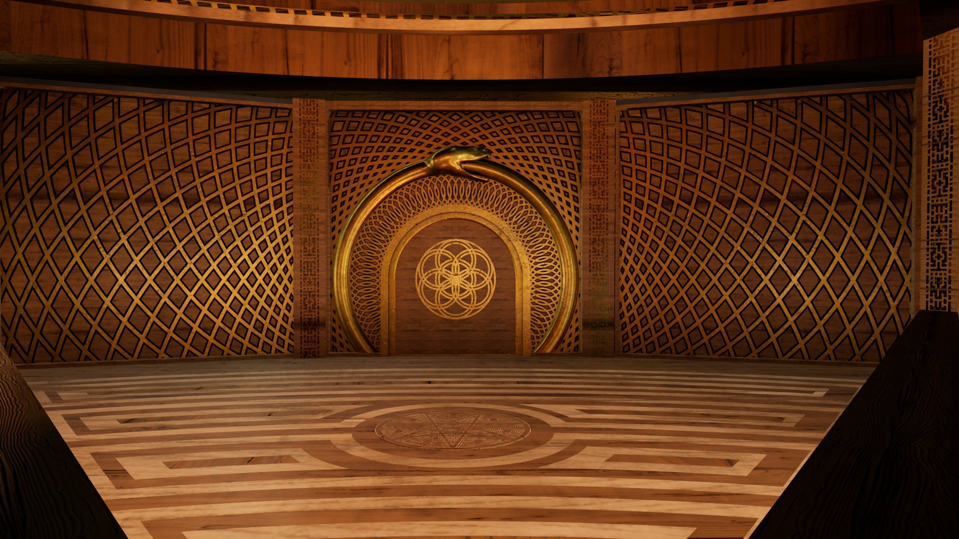 The ouroboros altar wall